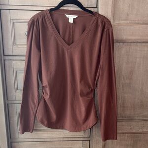 Athleta V-Neck Ruched Top, size small